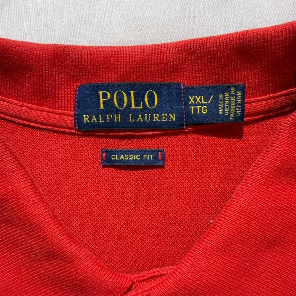 Polo Ralph Lauren Polo Shirt Mens XXL Red Classic Fit Short Sleeve Cotton Pony